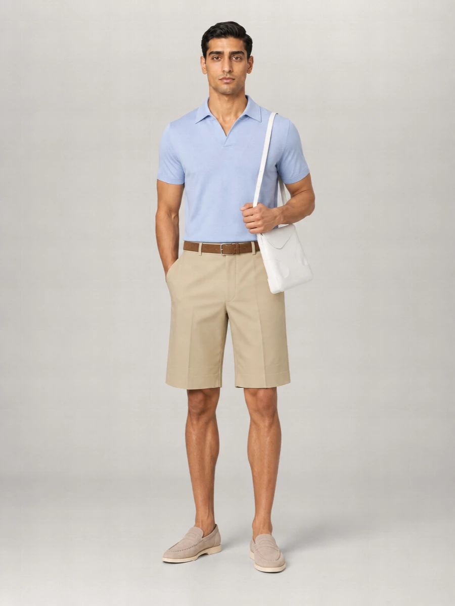 Lardini Silk Short-Sleeve Polo Shirt