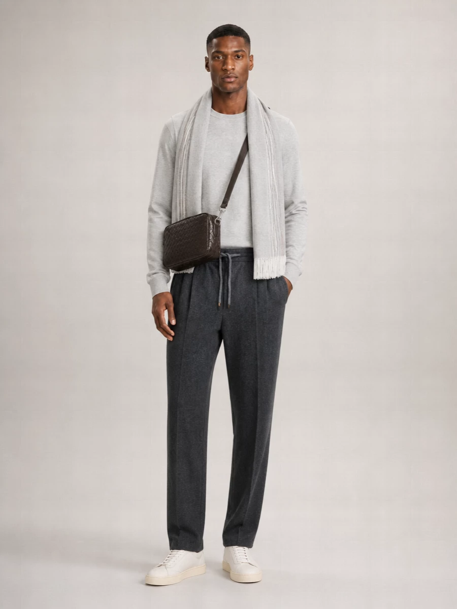 Brunello Cucinelli Cashmere Mélange Crew-Neck Long-Sleeve Sweater