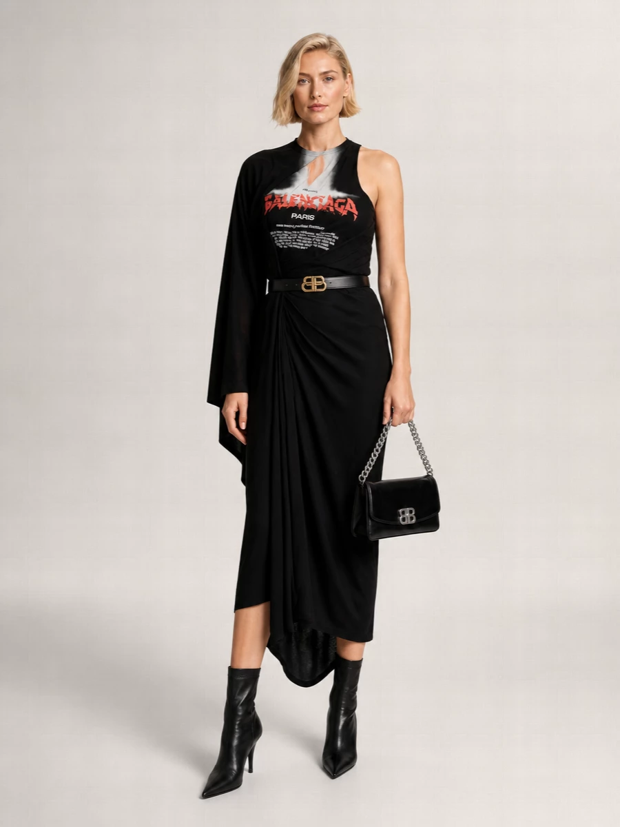Balenciaga Cotton Draped Maxi Dress