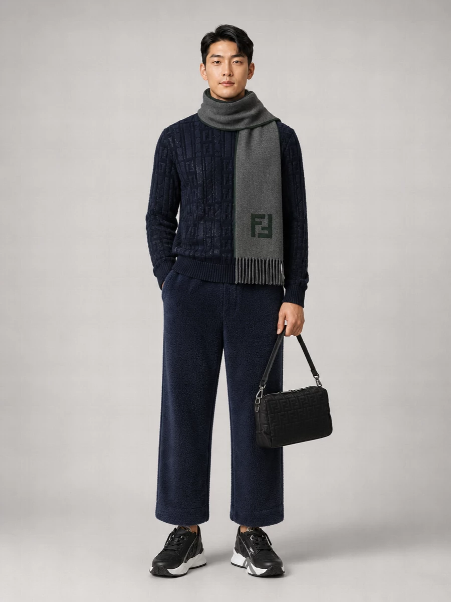 Fendi Teddy Wide-Leg Trousers