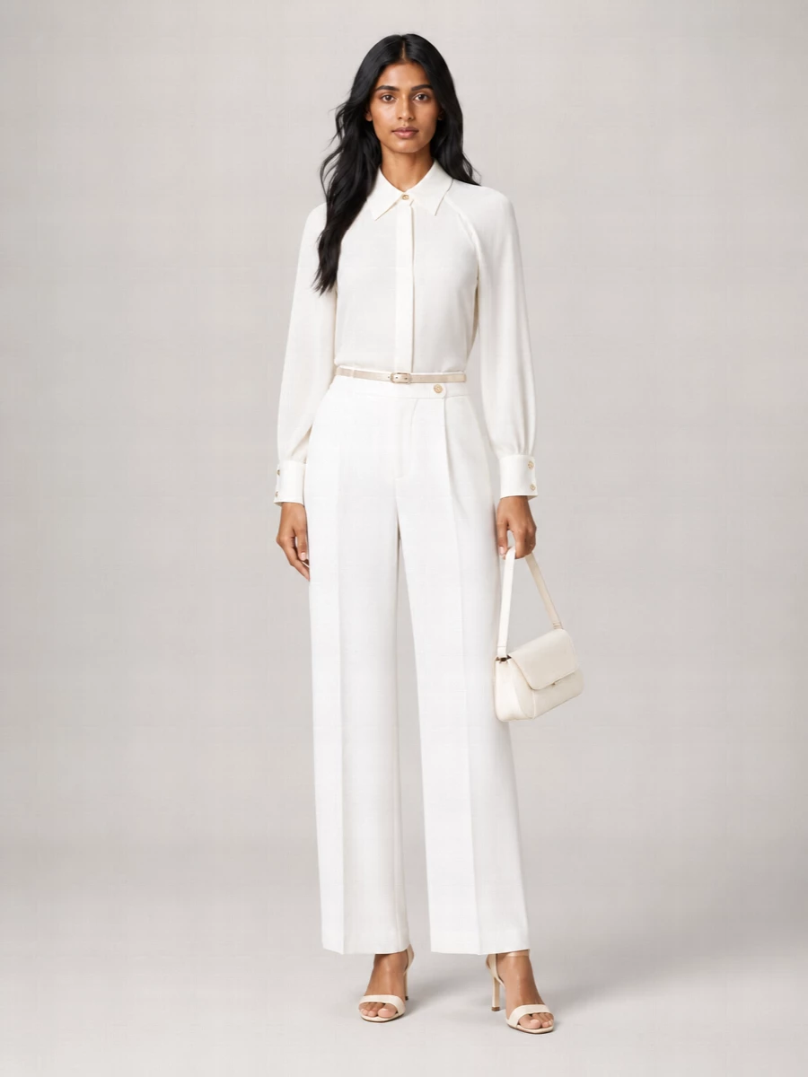 Elisabetta Franchi Linen High-Rise Wide-Leg Trousers