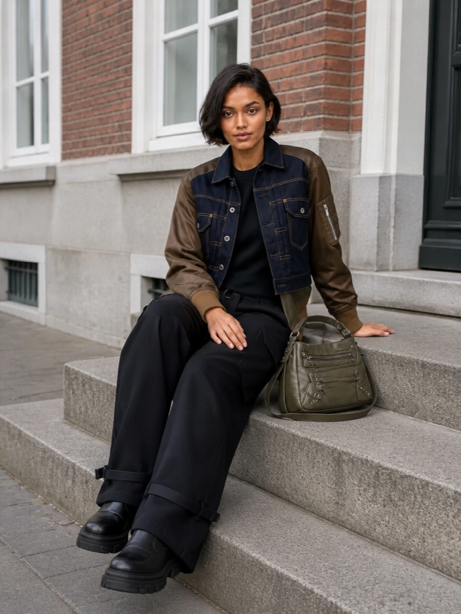 Sacai utility jacket wide leg cargo trousers