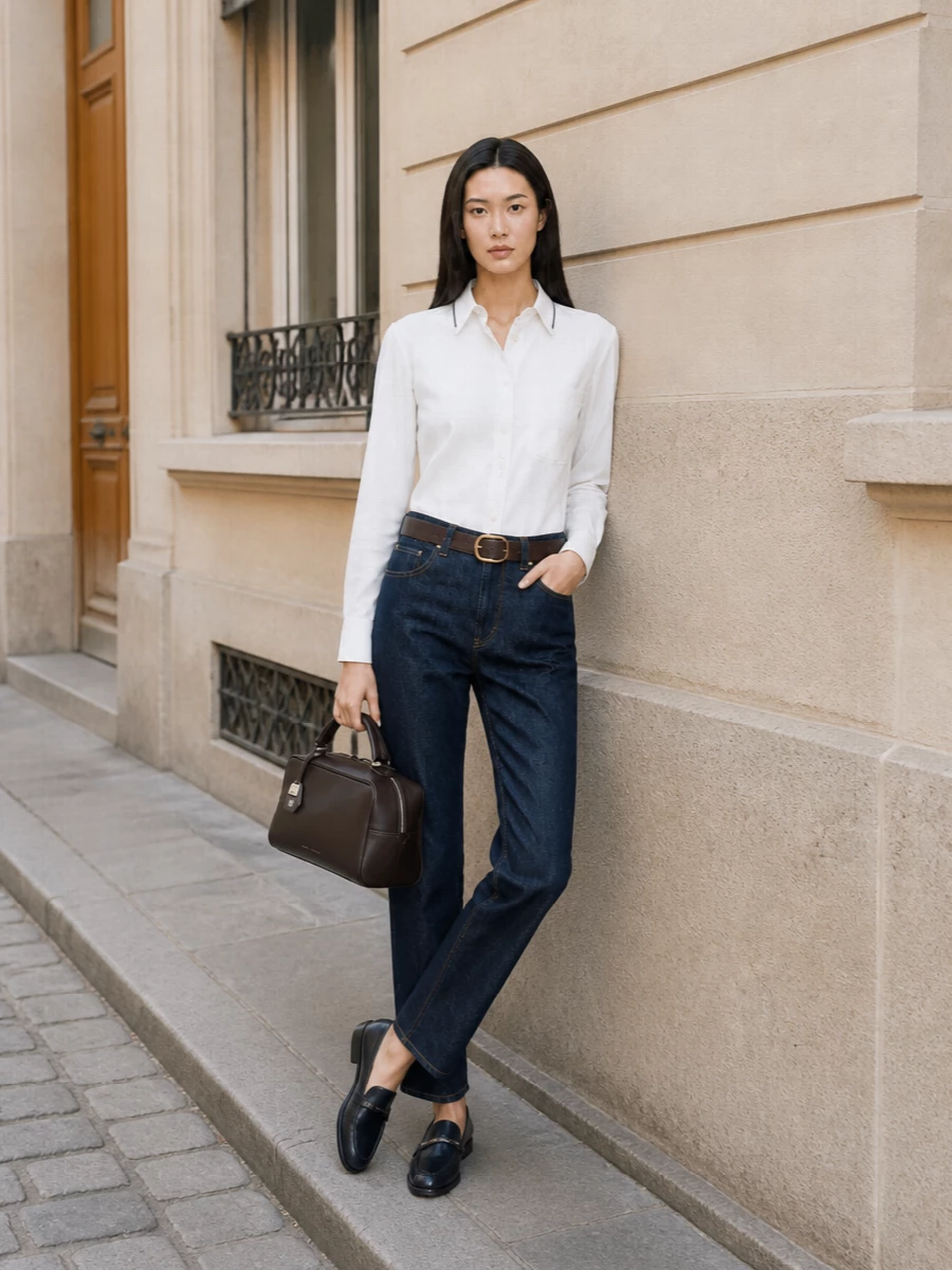 Brunello cucinelli jeans white shirt loafers
