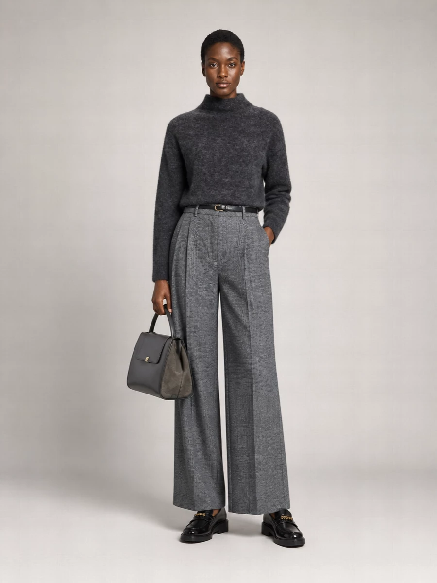 S Max Mara High-Rise Wide-Leg Virgin Wool Suit Trousers