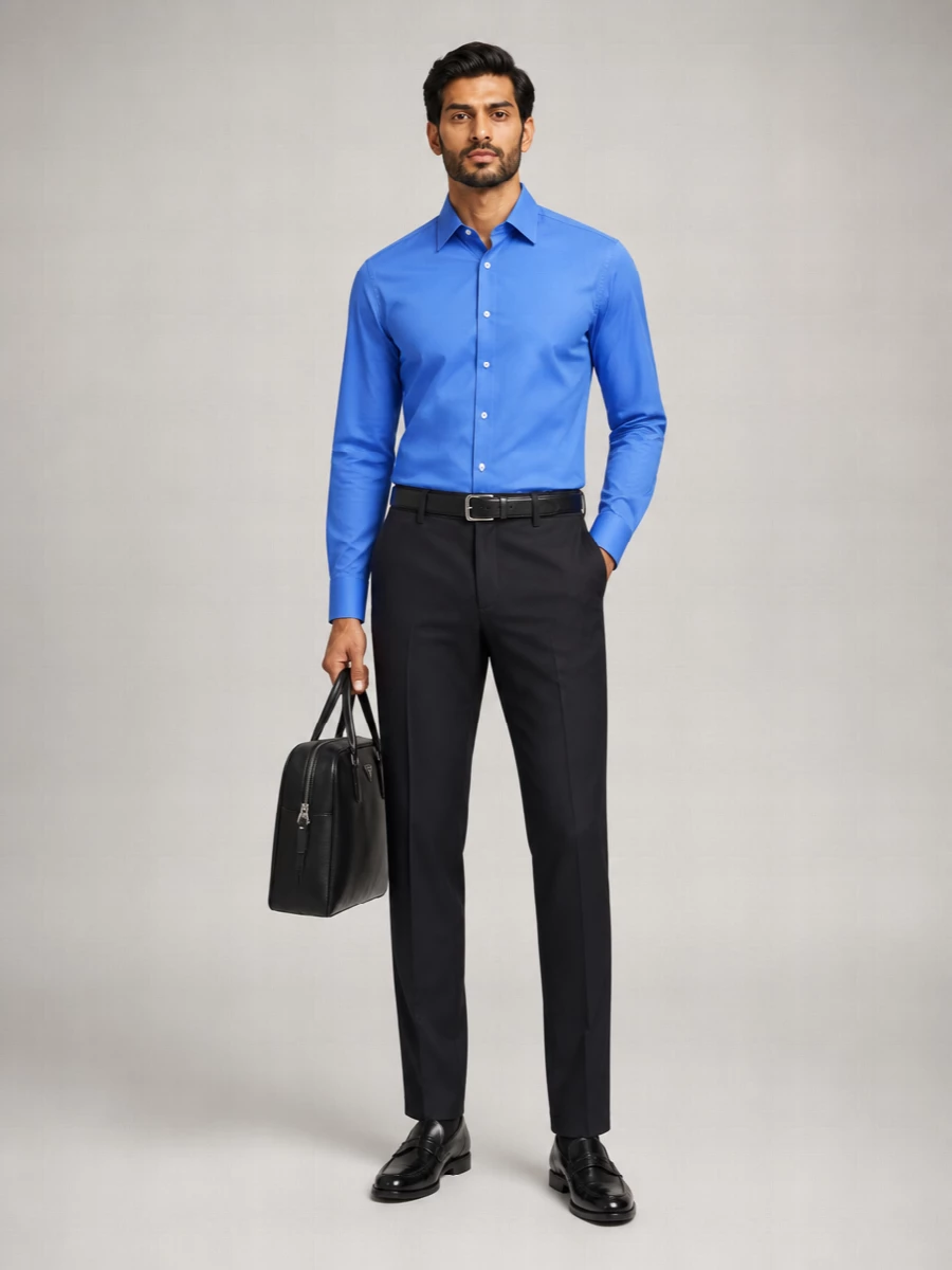 Celine Wool Mohair Mid-Rise Straight-Leg Trousers