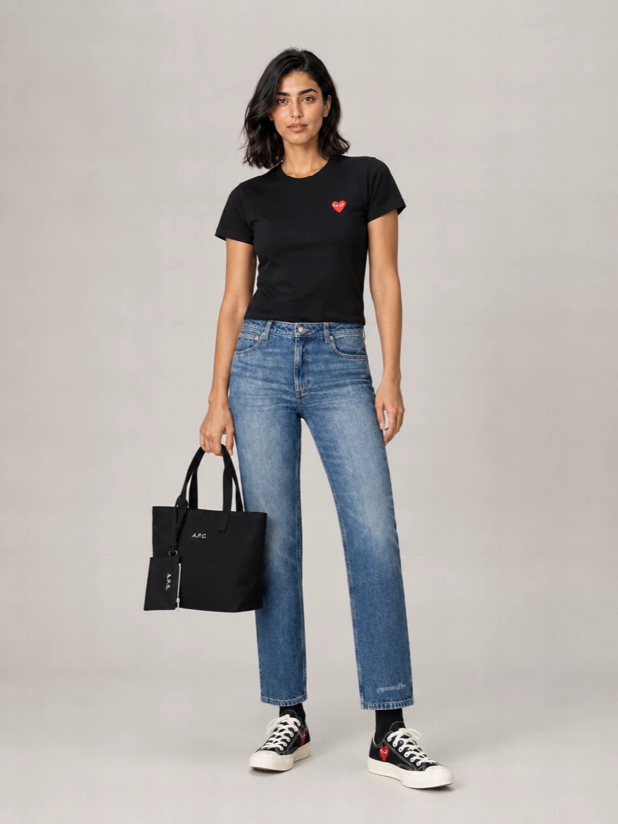Comme Des Garçons Cotton Logo Appliqué T-Shirt