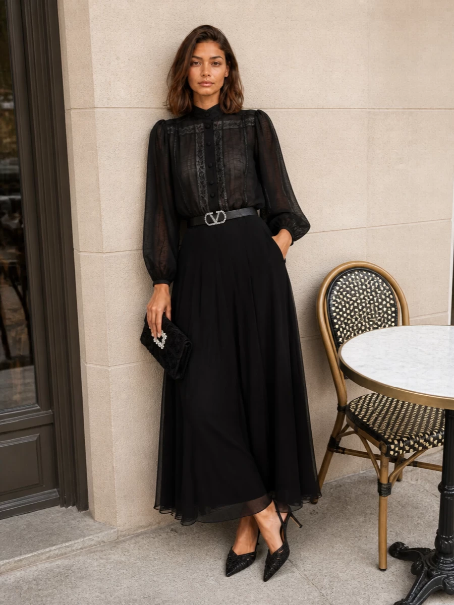 Zimmermann blouse chloe skirt black evening outfit