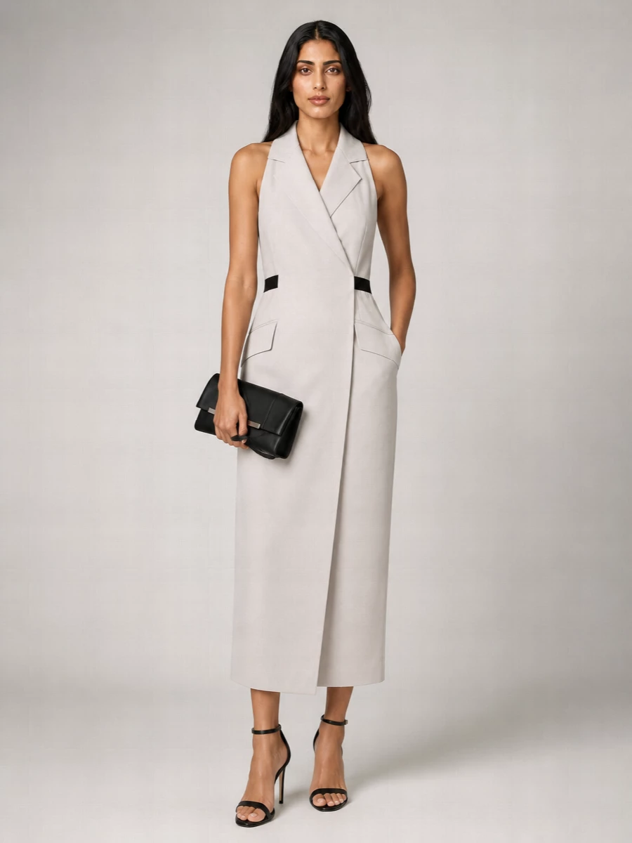 Max Mara Cotton And Virgin Wool Midi Dress