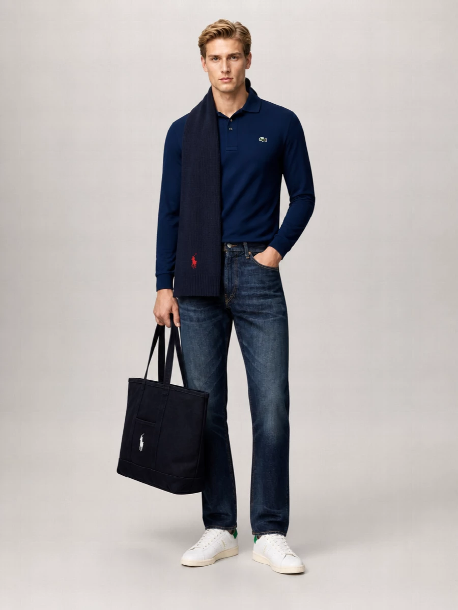 Lacoste Classic Fit Long Sleeve Cotton Polo Shirt