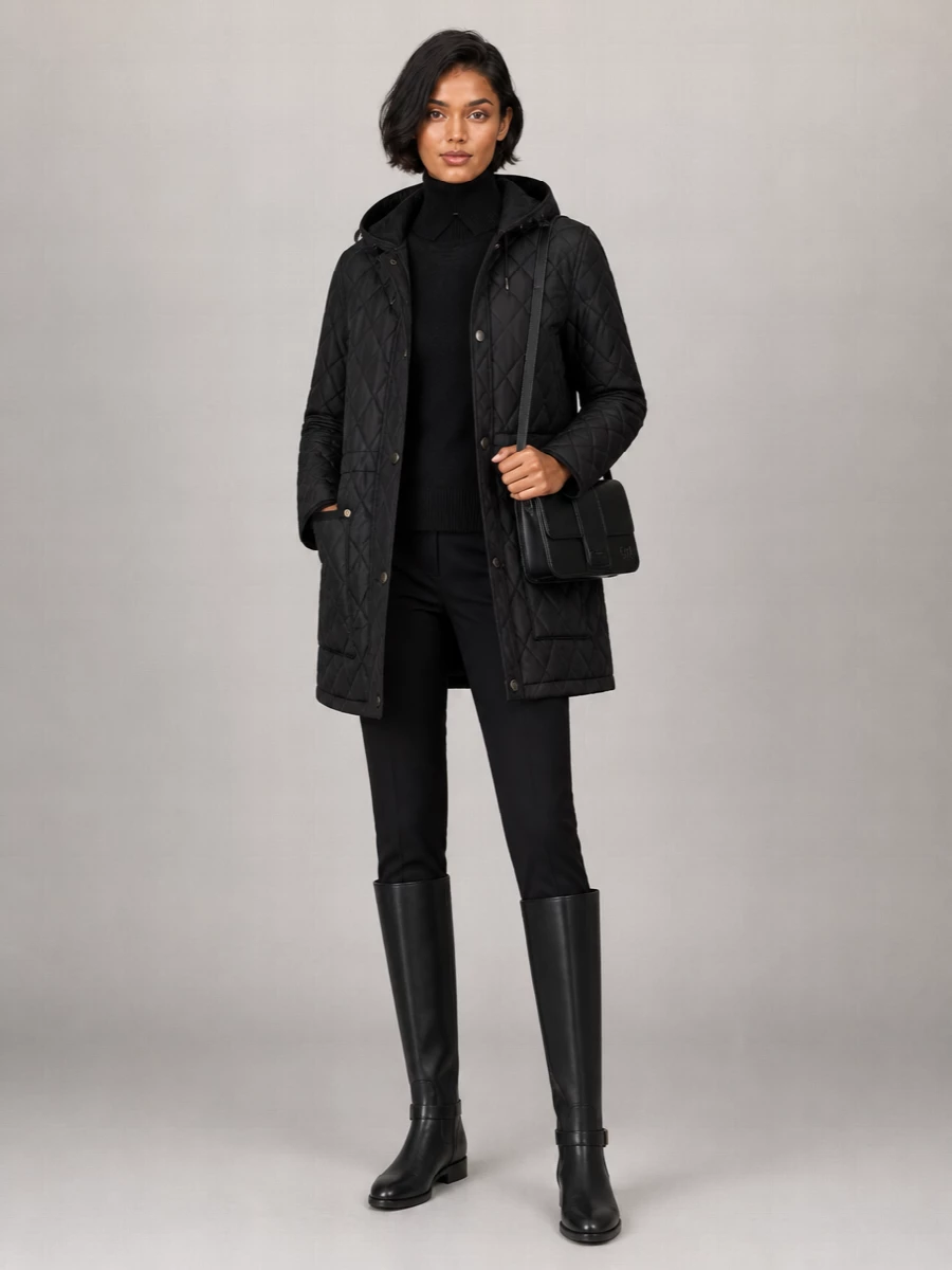 Burberry Diamond Quilted Hooded Long Length Jacket