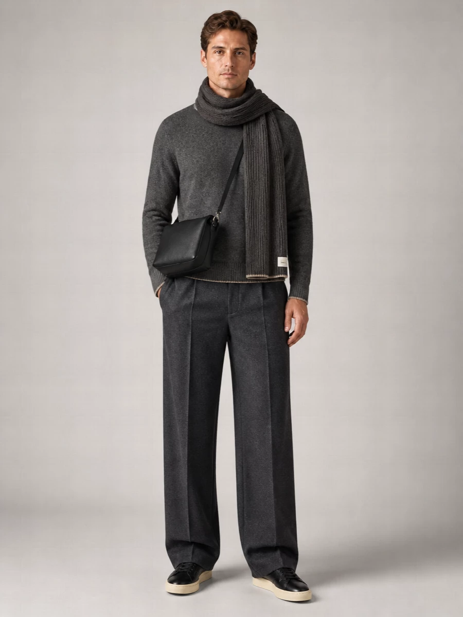 Brunello Cucinelli Ribbed Cashmere Scarf Two-Tone Profile