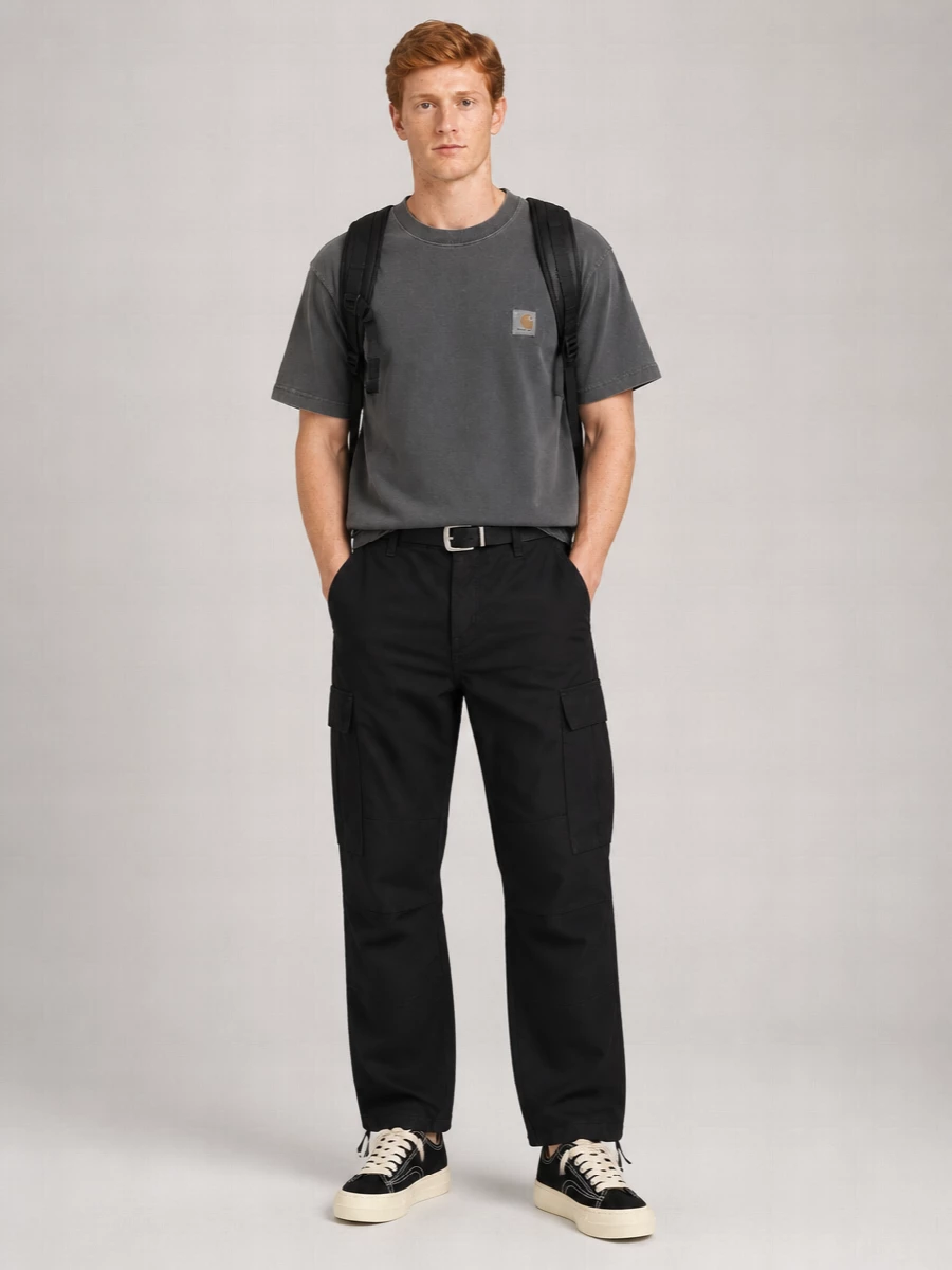 Carhartt Wip Straight Trousers Cargo Pockets Drawstring Hem