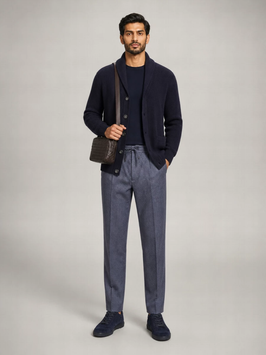 Brunello Cucinelli Cotton English Rib Shawl Neck Cardigan