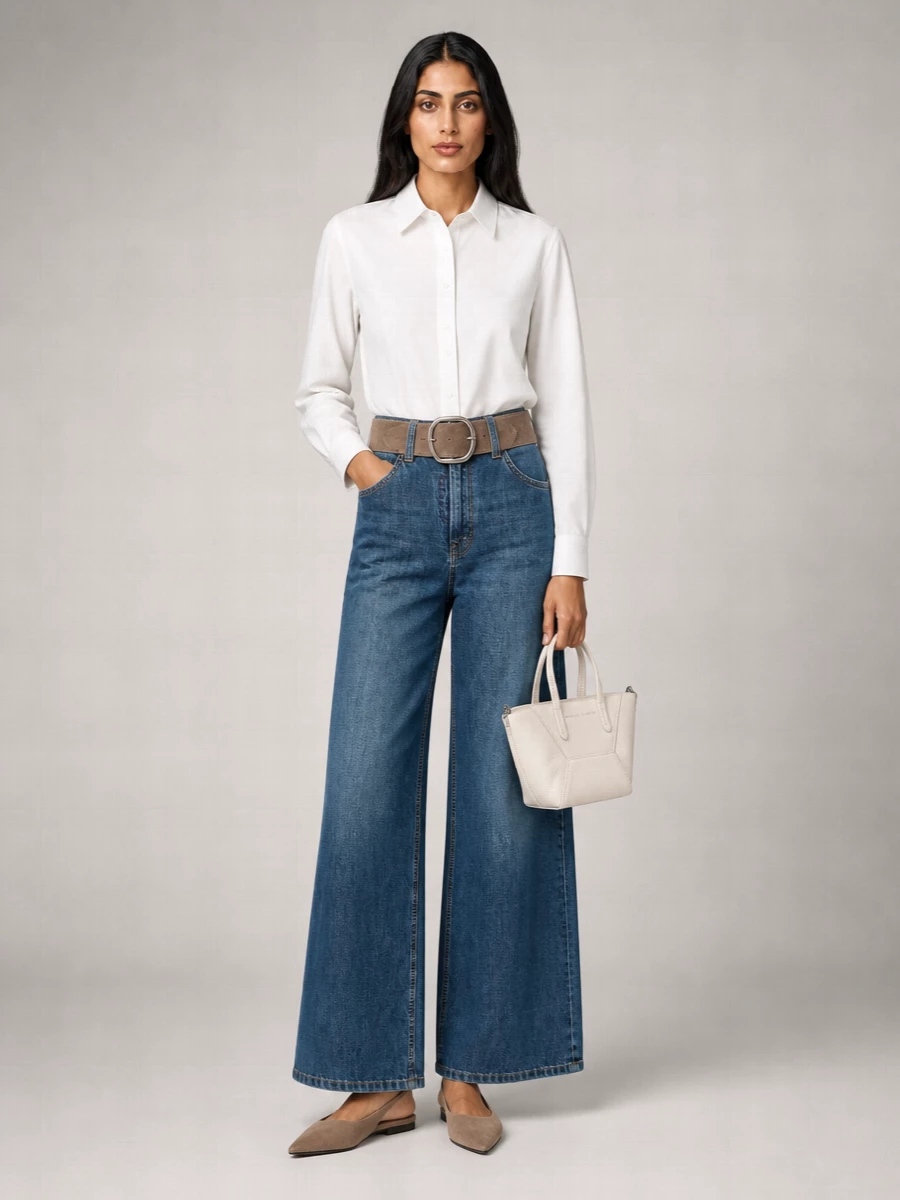 Brunello Cucinelli Denim Wide-Leg Jeans