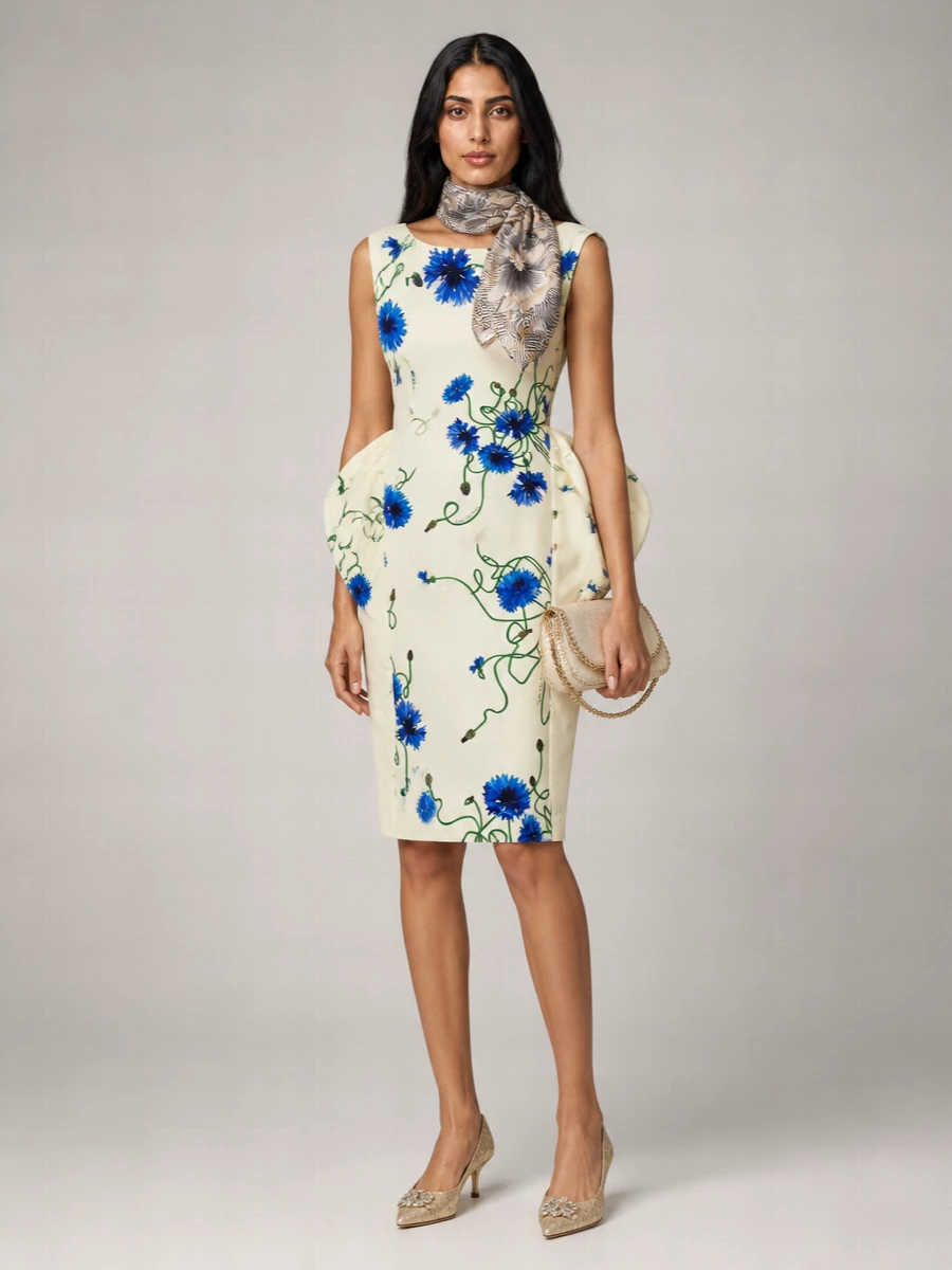 Stella Mccartney Floral-Print High-Rise Ruffled Midi Skirt