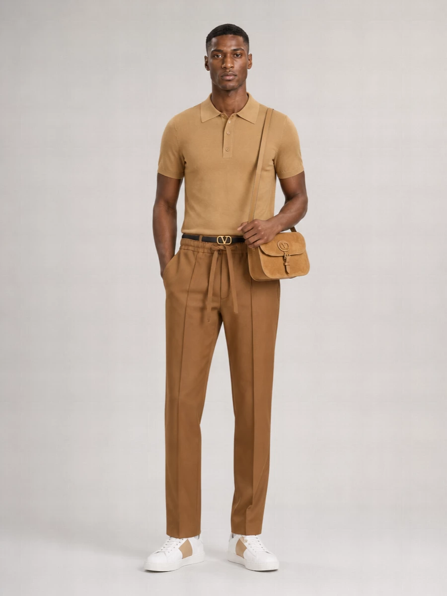 Valentino Wool Straight-Leg Trousers
