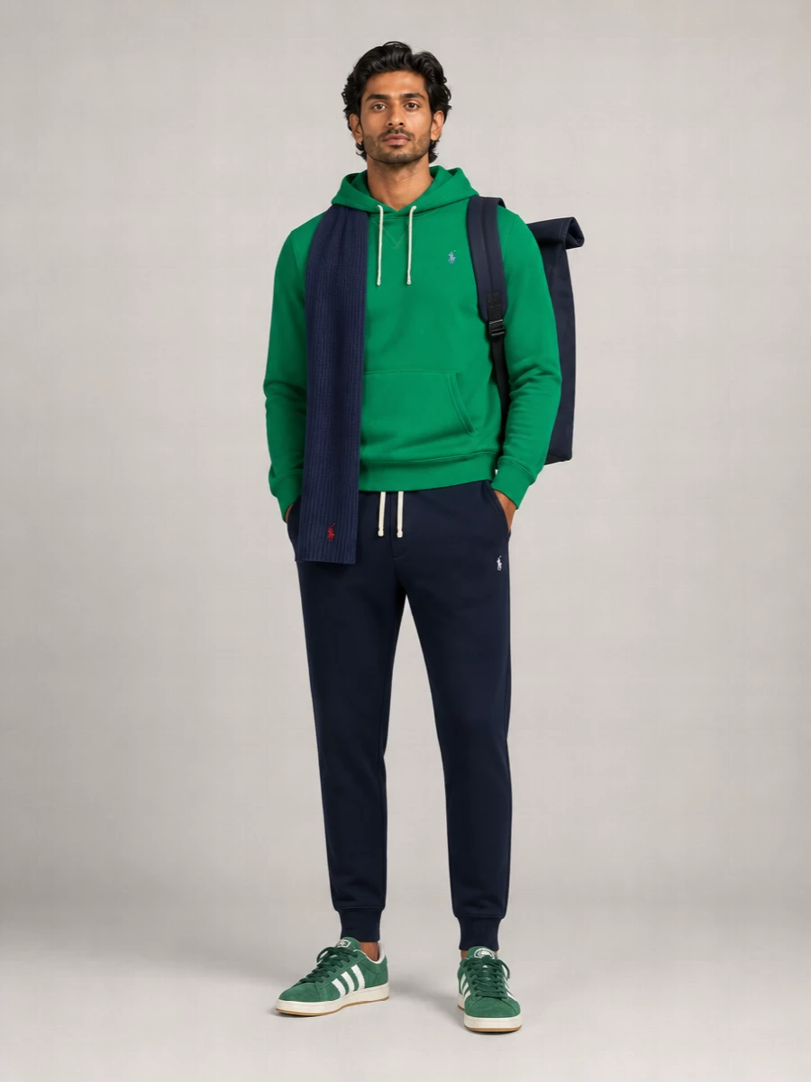 Polo Ralph Lauren Ribbed Cotton-Blend Hoodie
