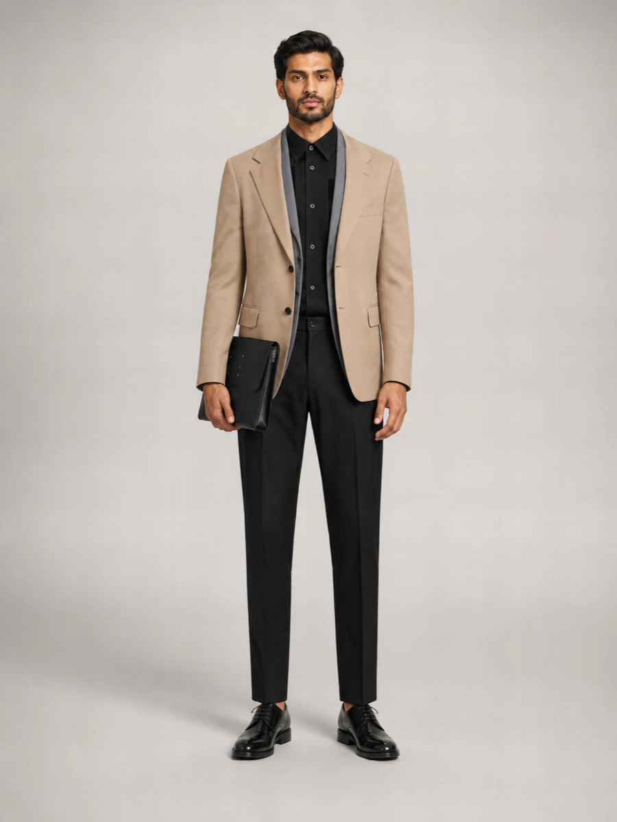 Comme Des Garçons Wool Layered Single-Breasted Blazer