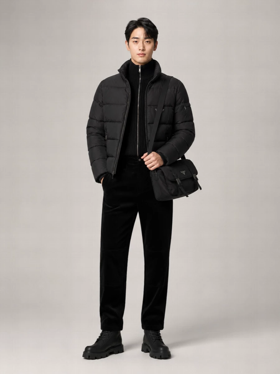 Moorer Cashmere Wool Quilted Puffer Jacket