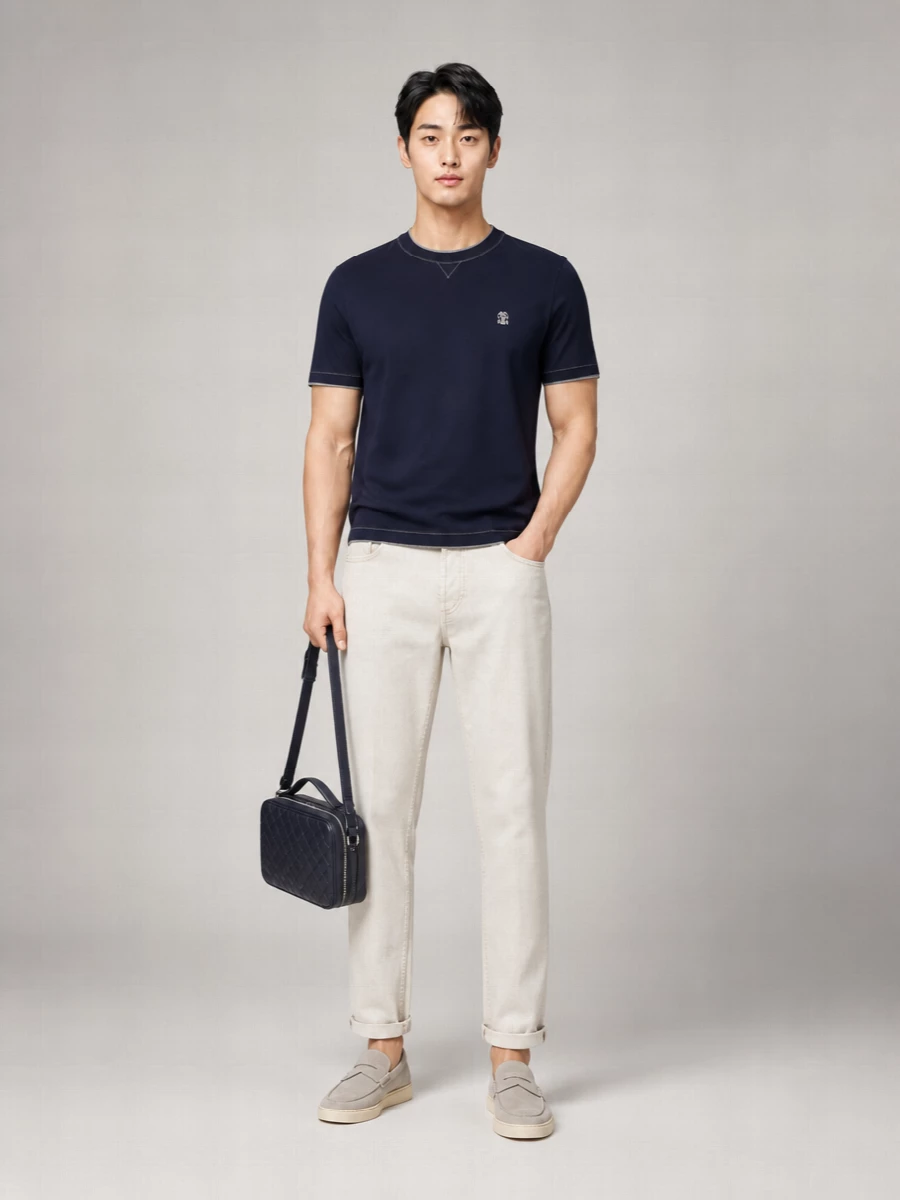 Brunello Cucinelli Cotton Regular-Fit Crew-Neck Short-Sleeve T-Shirt