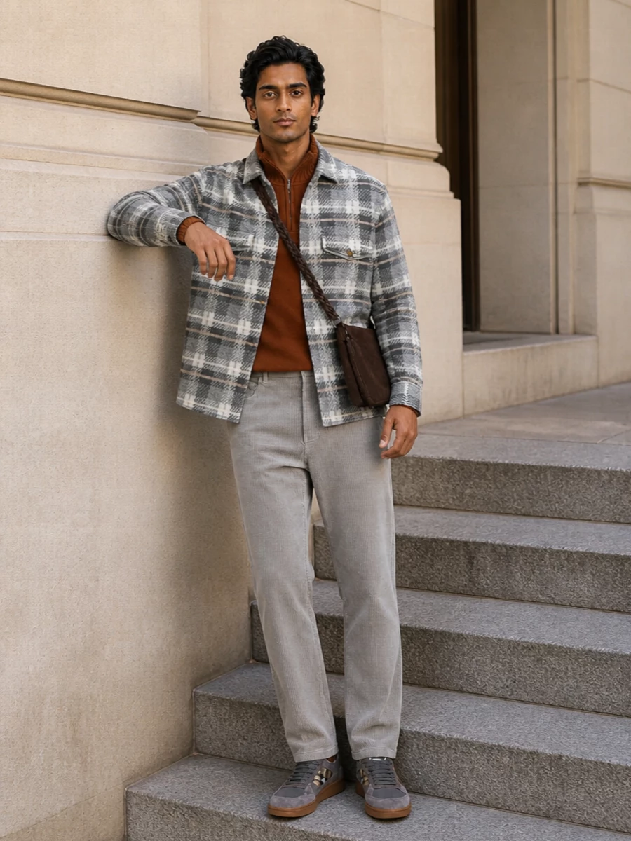 Guest in residence overshirt with corduroy pants