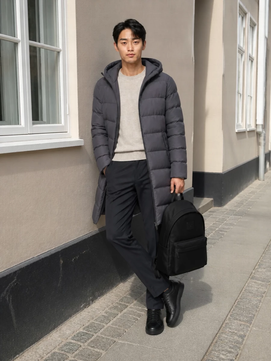 Herno mens winter parka hogan sneakers outfit