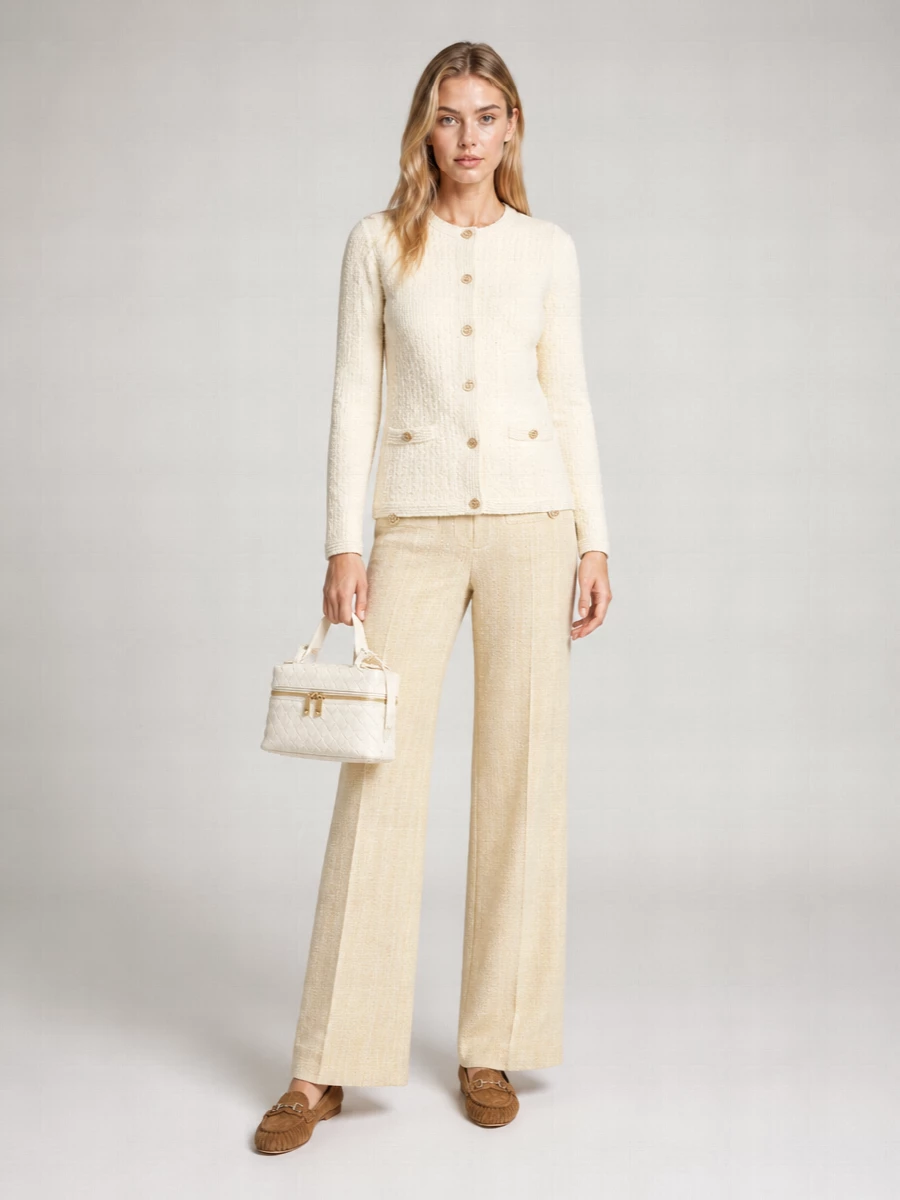 Gucci Bouclé Wool Crewneck Cardigan