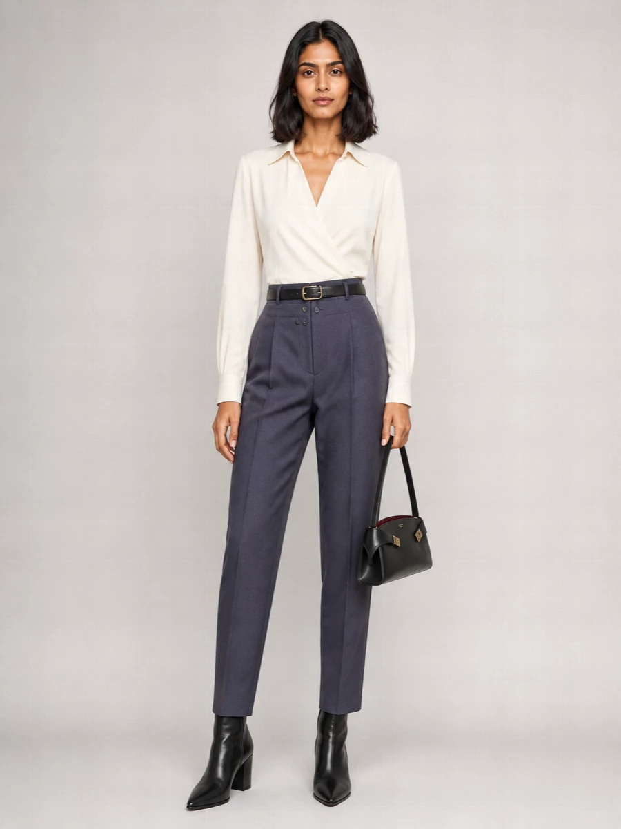 Alberta Ferretti virgin wool suit trousers