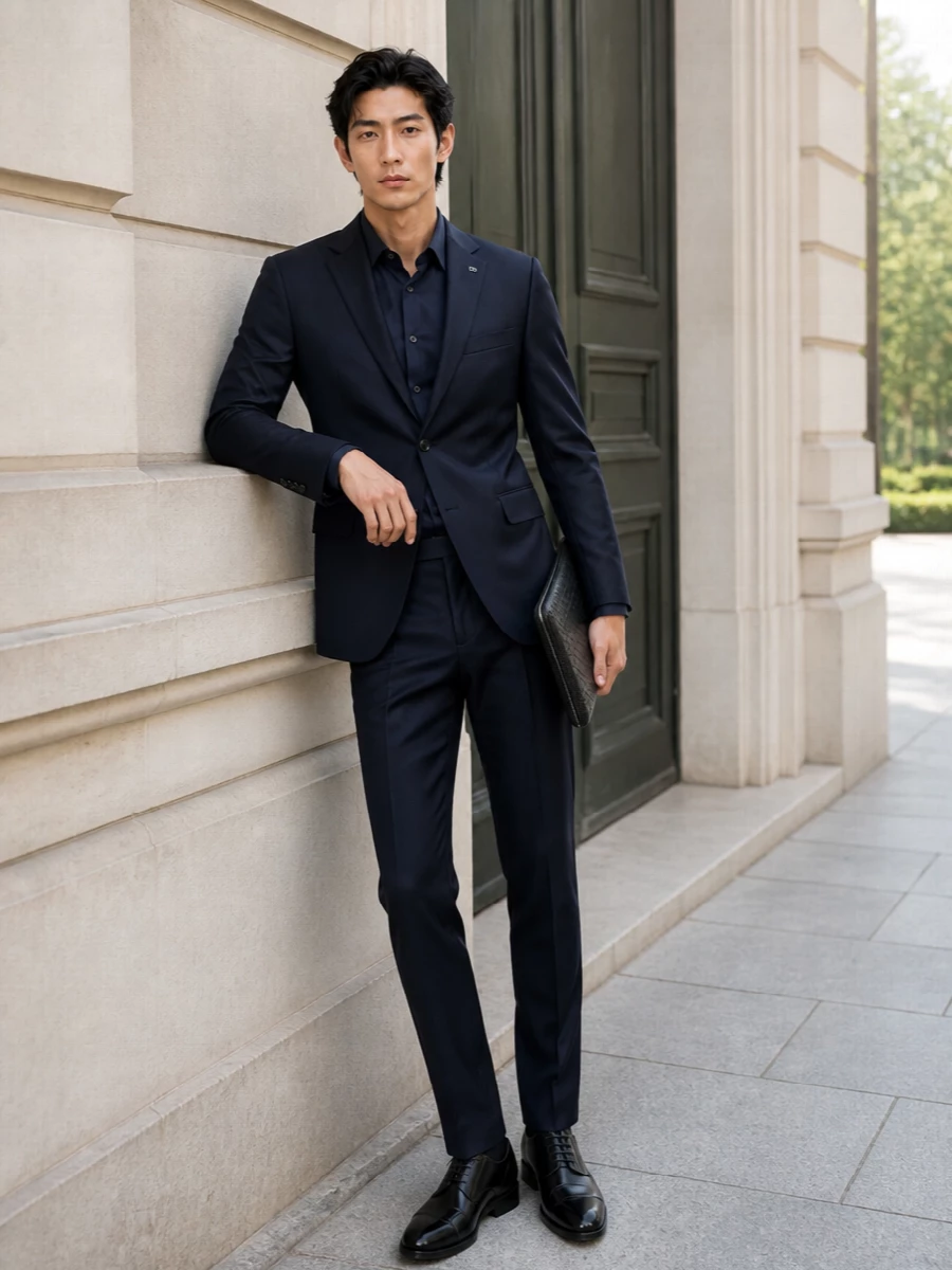 Tagliatore navy suit tom ford trousers oxfords