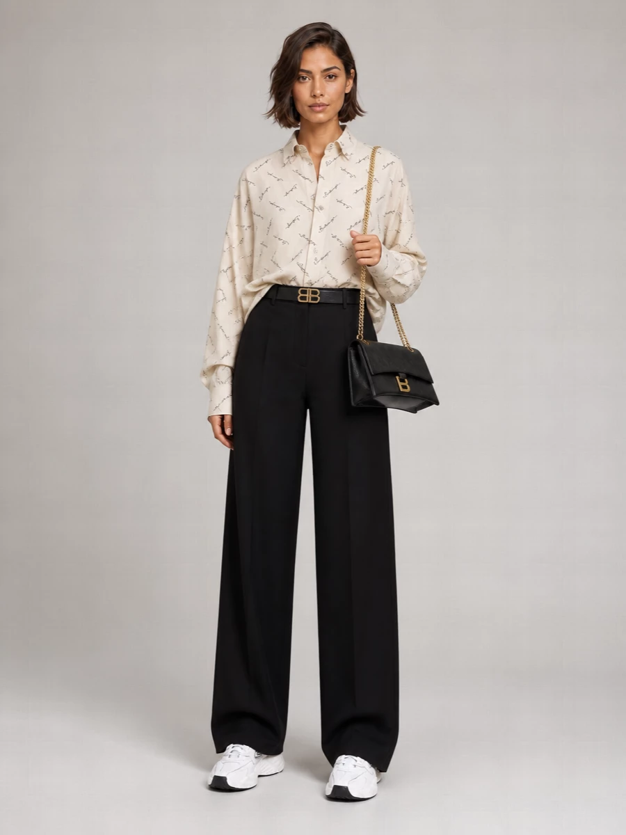 Balenciaga Logo Print Oversized Shirt