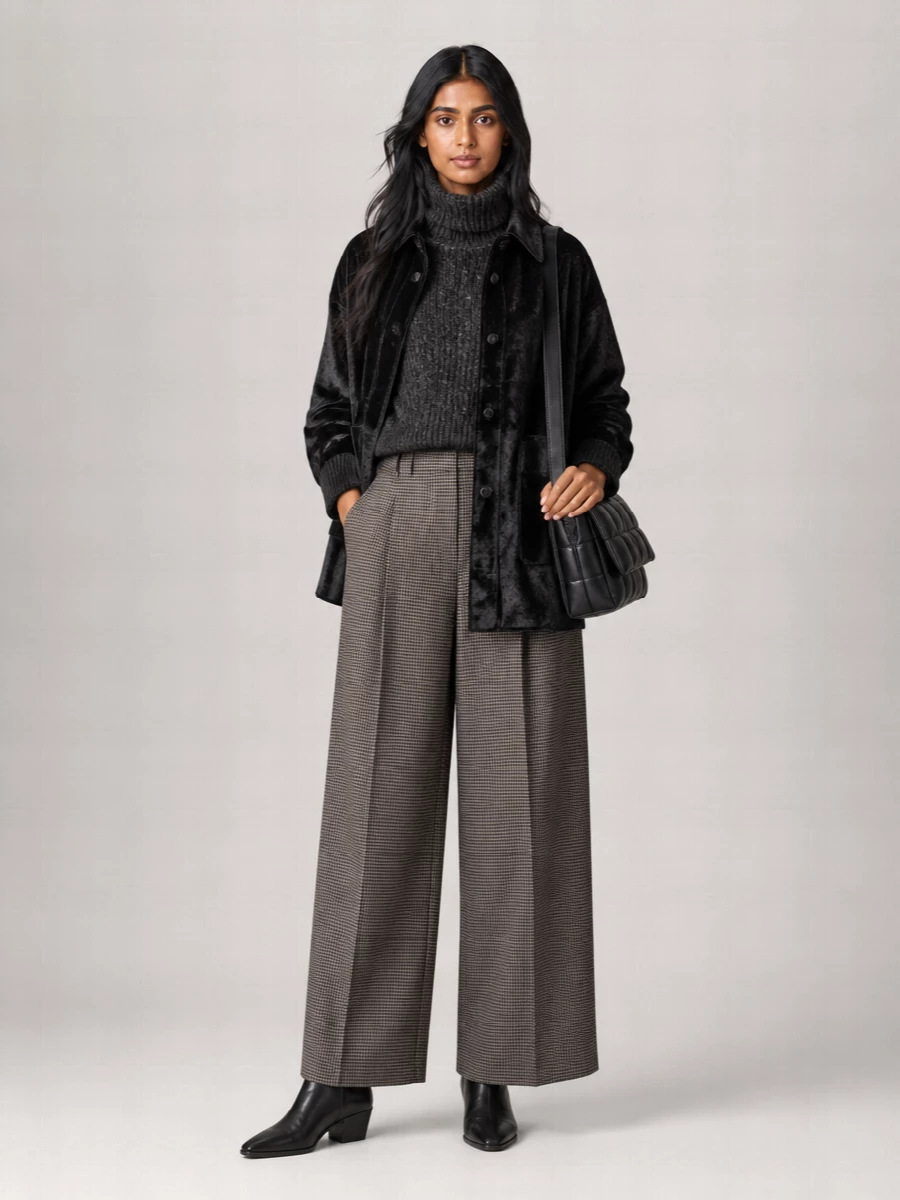 Alysi Textured Leather Single-Breasted Coat