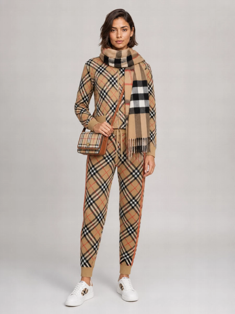 Burberry Check Wool Joggers
