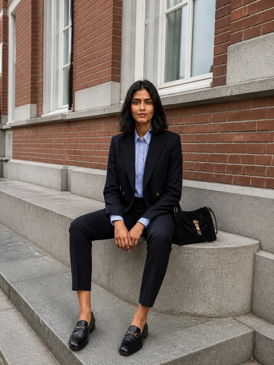 Blaze milano navy blazer striped shirt trousers