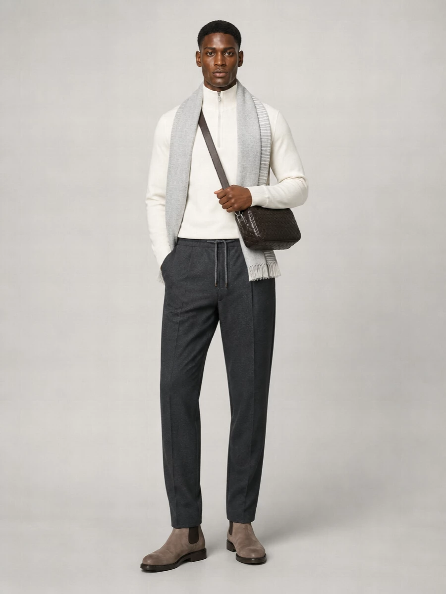 Brunello Cucinelli Virgin Wool Tapered Pleated Trousers