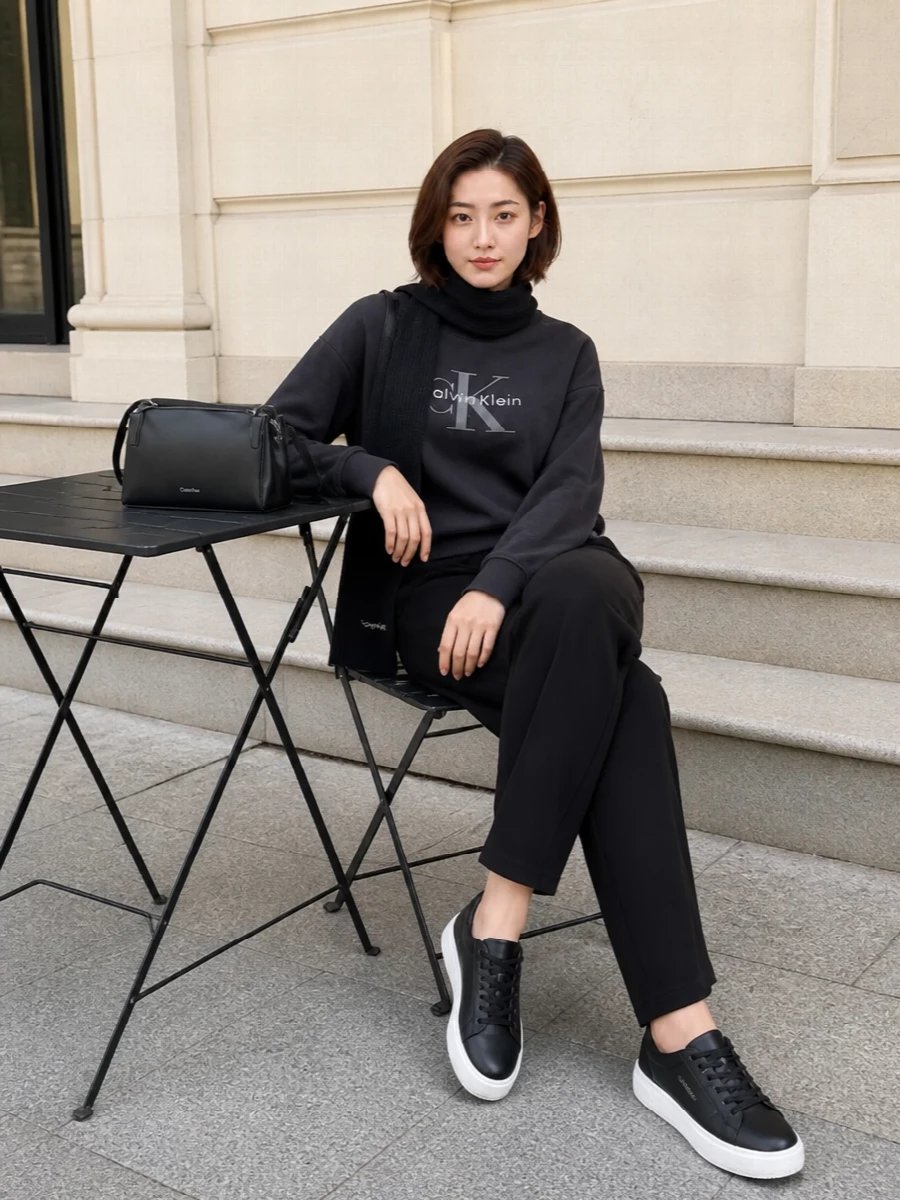 Calvin klein charcoal sweatshirt black lounge pants