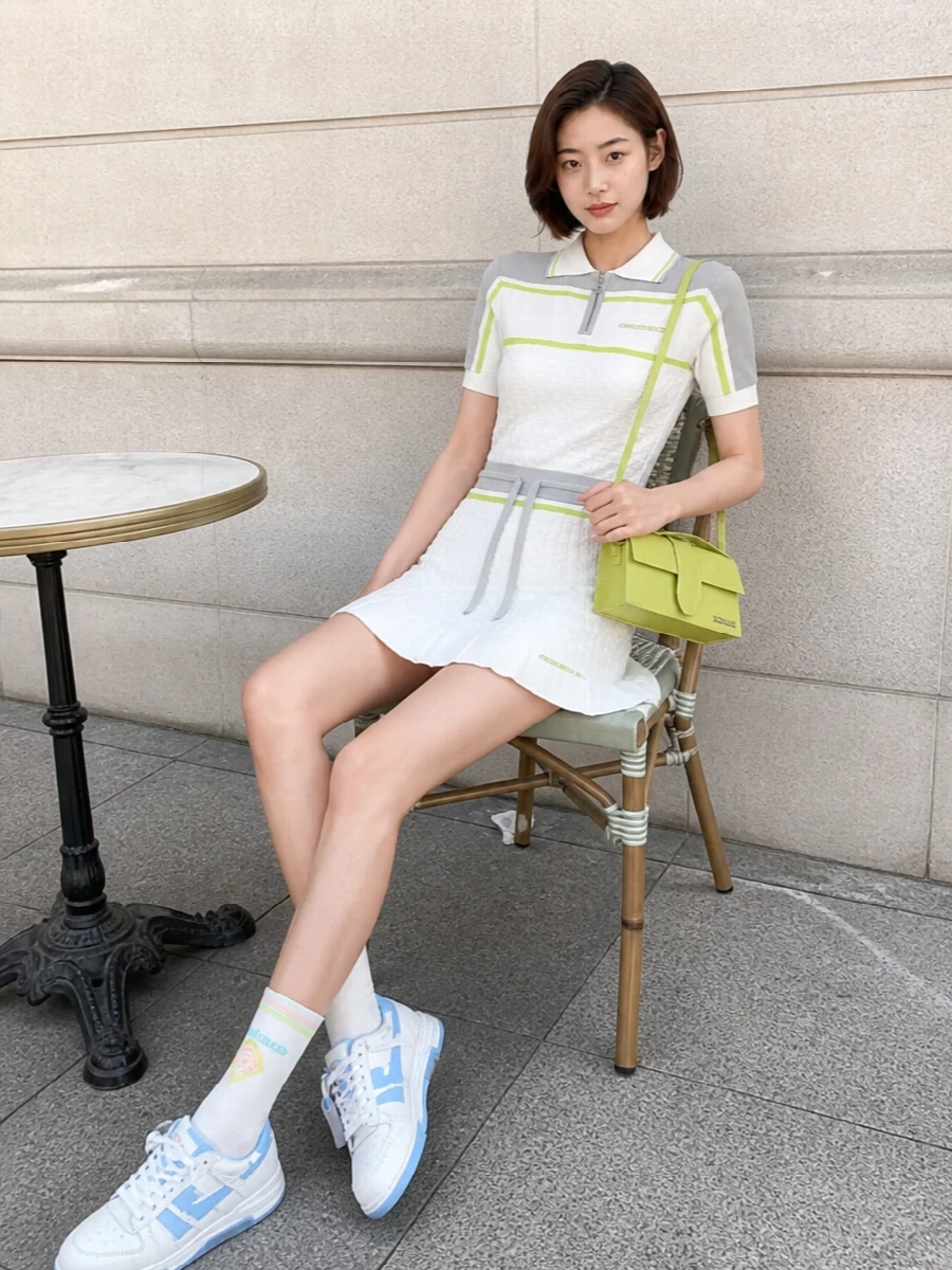 Casablanca tennis mini skirt knit polo outfit