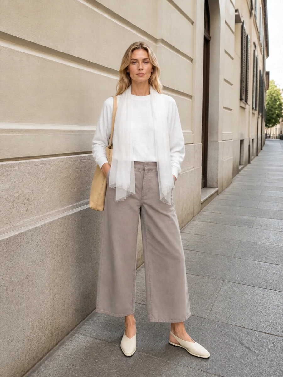 Studio nicholson sweatshirt cropped wide trousers