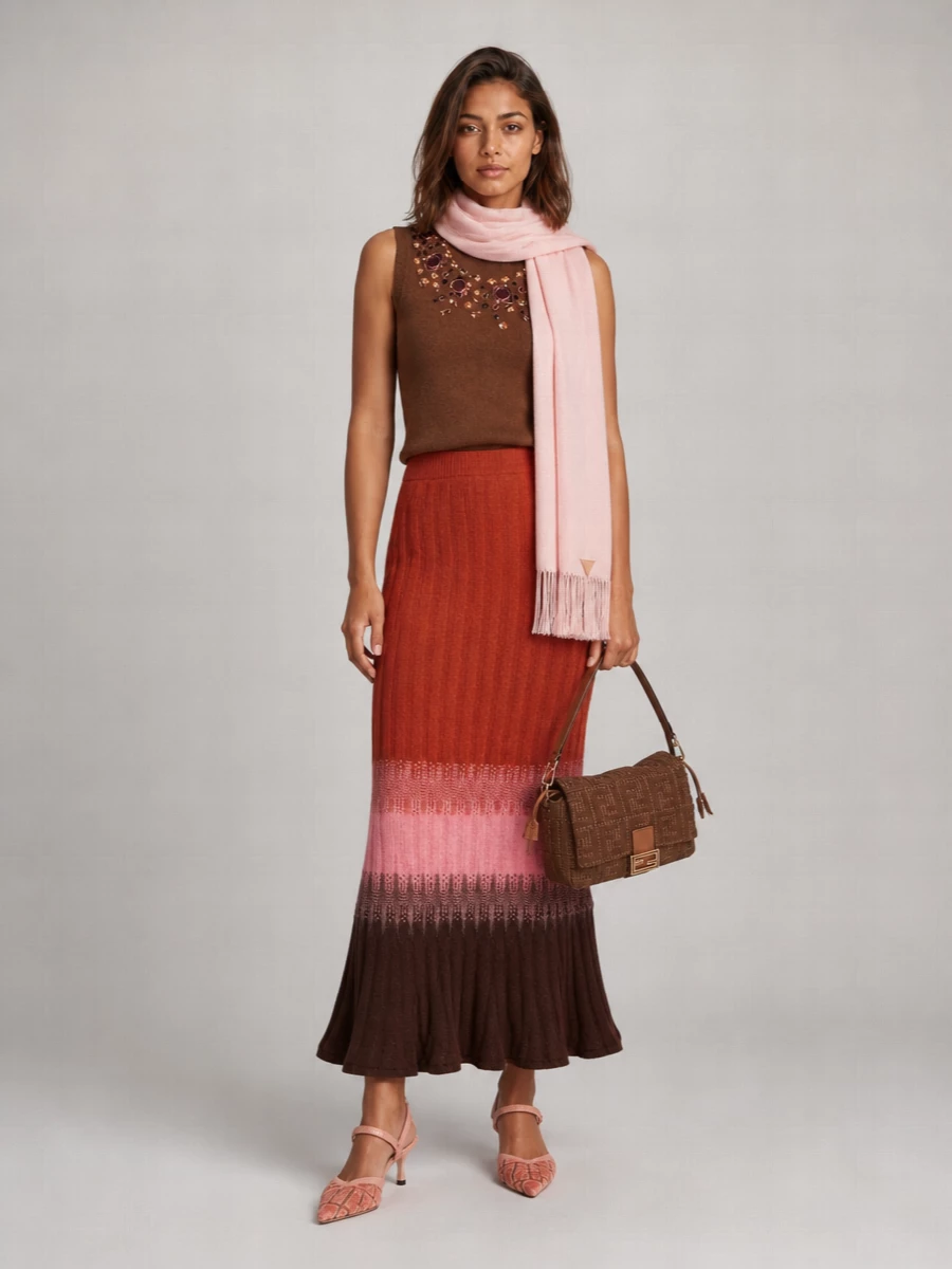 Fendi Cashmere Wool Sleeveless Knitted Top