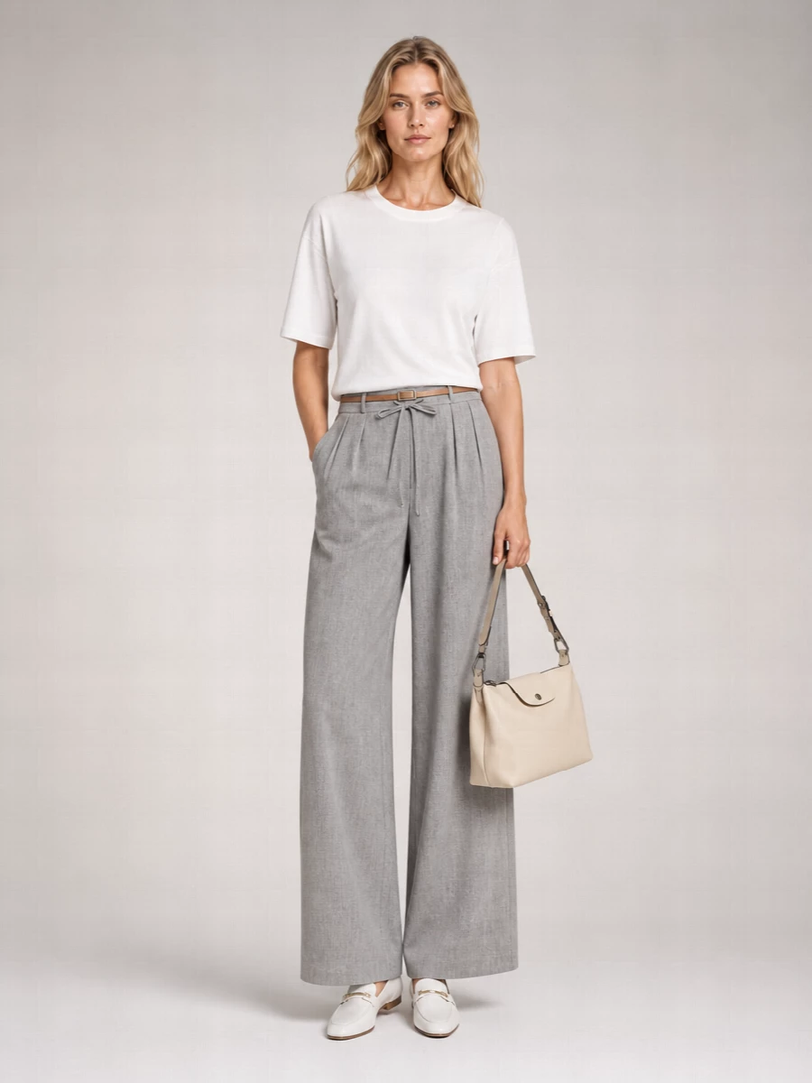 Loulou Studio Linen Pleated Wide-Leg Trousers