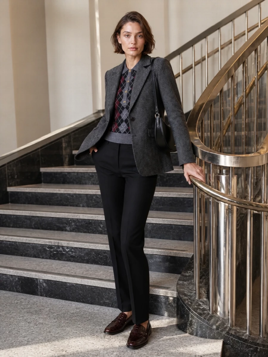 Ganni blazer max mara tailored trousers outfit