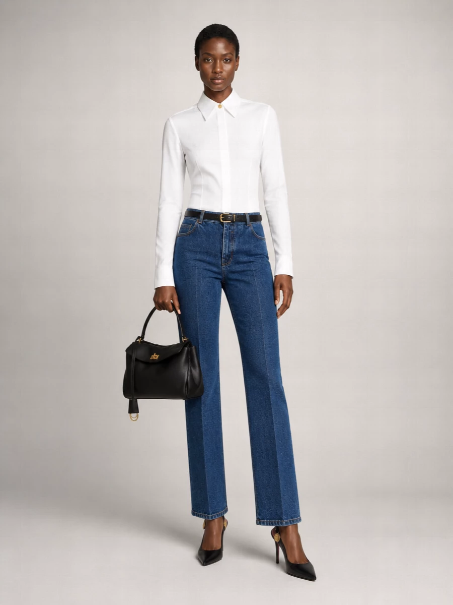 Balmain Embroidered Straight-Leg Jeans