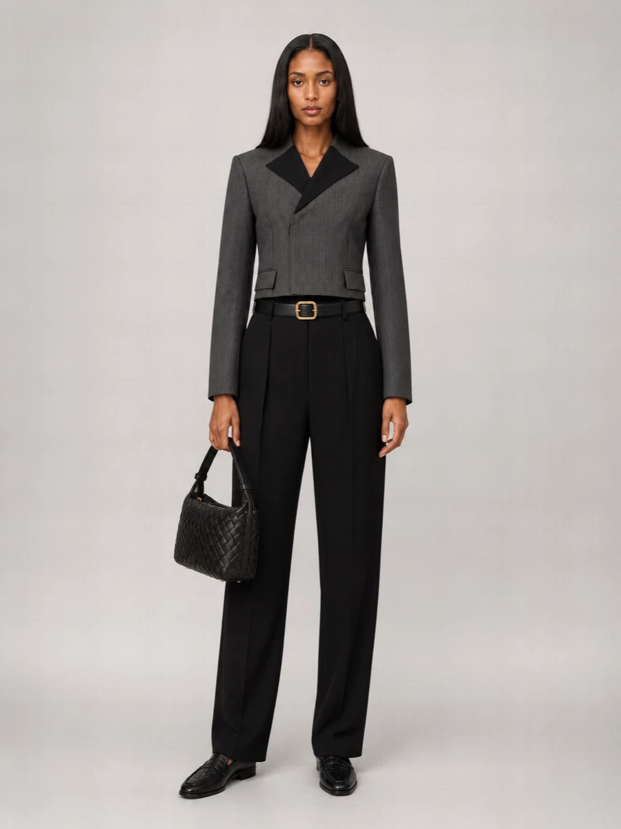 Bottega Veneta wool mohair double-breasted suit jacket