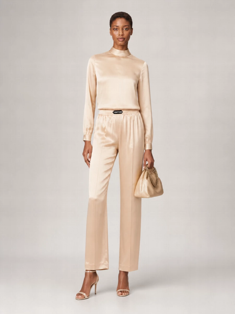 Tom Ford Silk Straight-Leg Trousers
