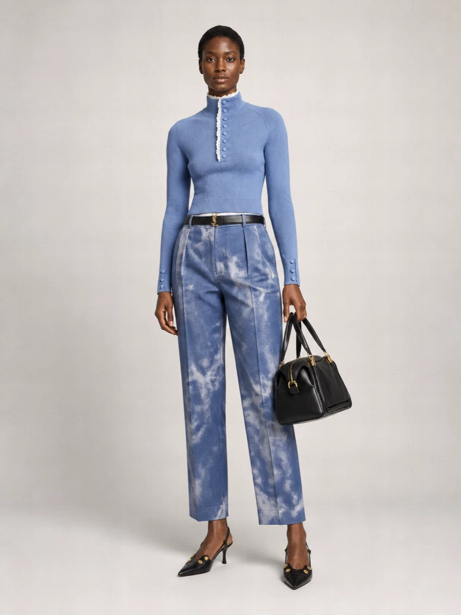 Chloé Organic Cotton High-Rise Straight-Leg Trousers