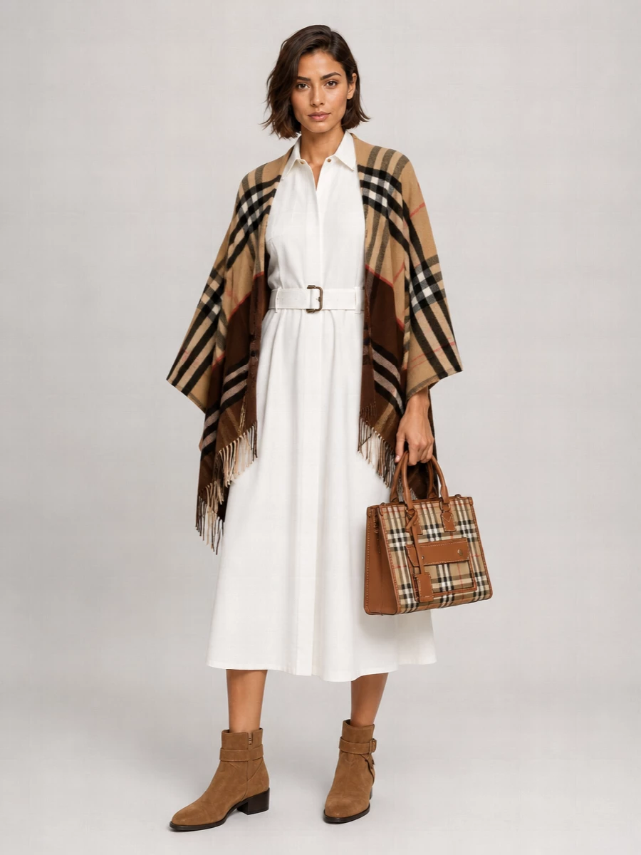 Burberry Embroidered Reversible Cashmere Cape