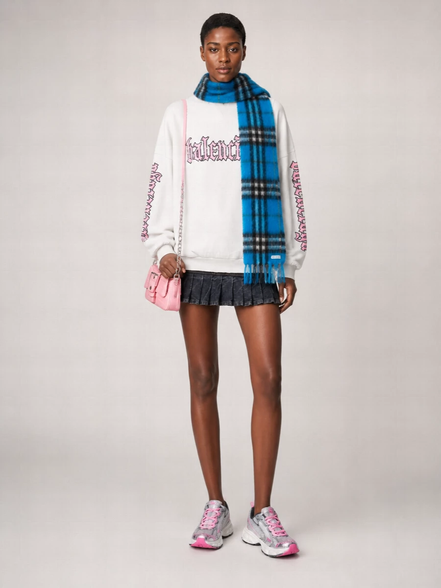 Balenciaga Cotton Logo-Print Mini Dress