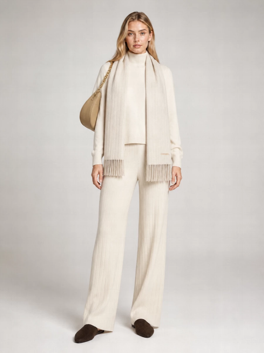 Max Mara Cashmere Wide-Ribbed Wide-Leg Joggers
