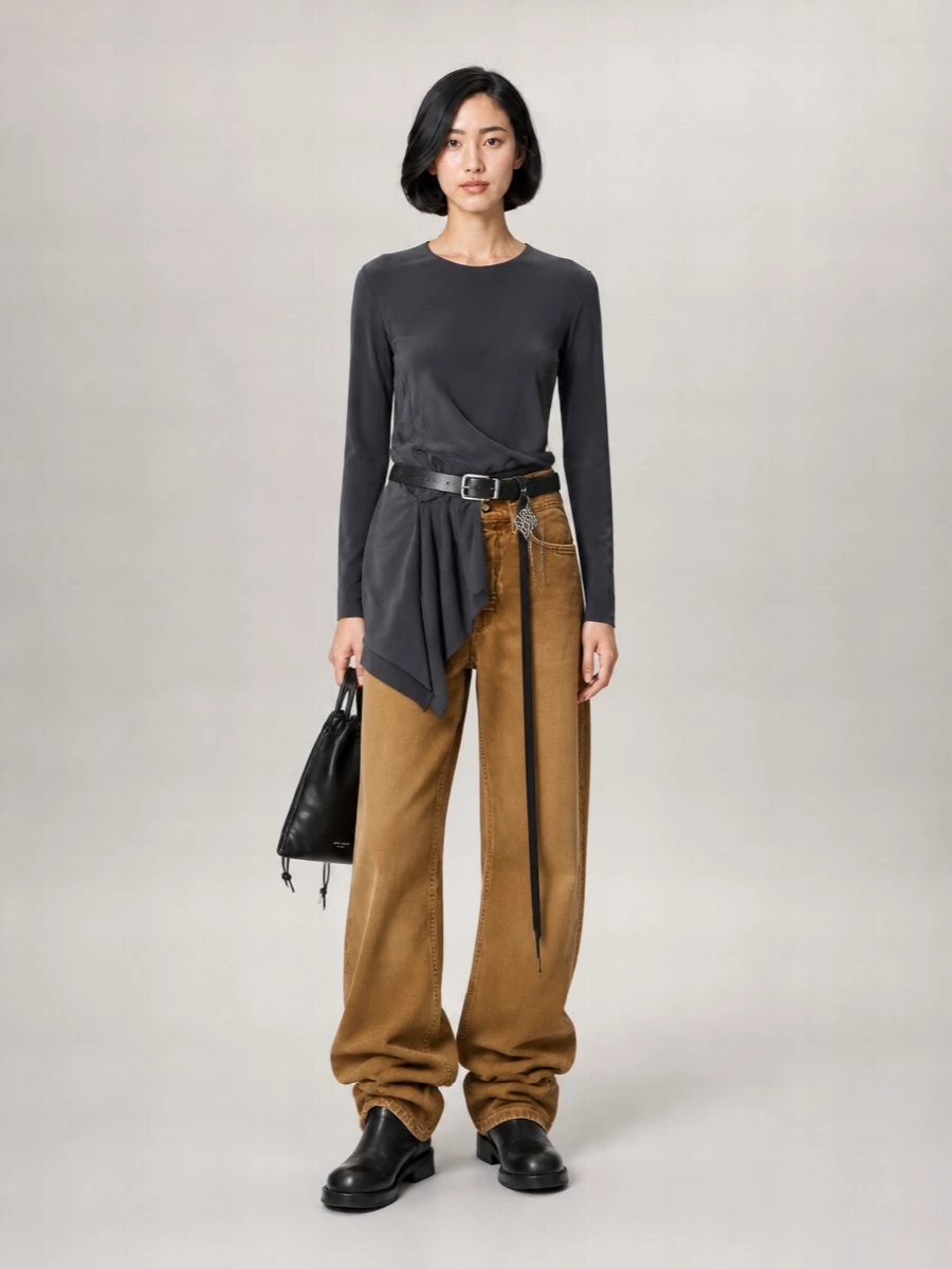 Ann Demeulemeester relaxed flared denim trousers