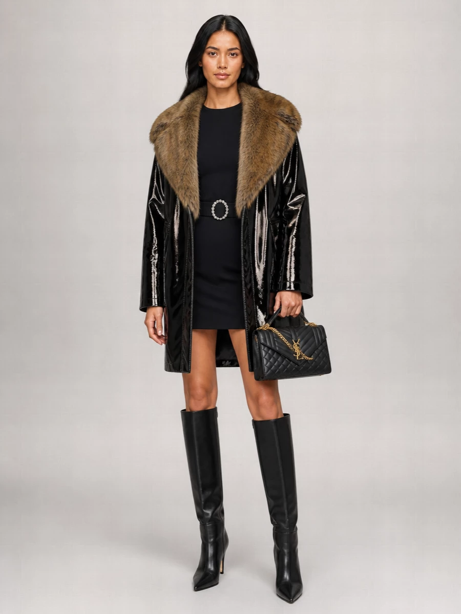 Saint Laurent Fur Collar Coat