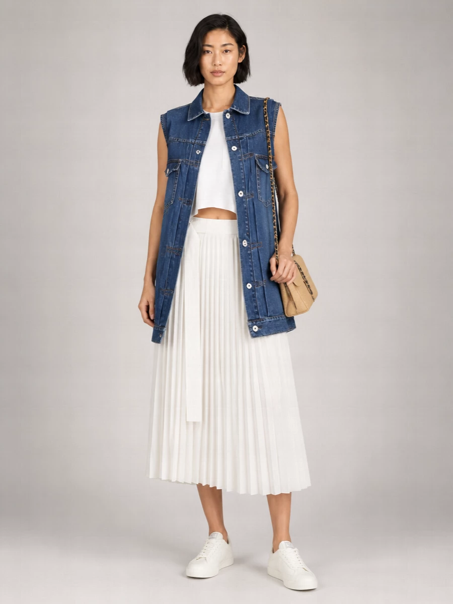 Sacai Denim Sleeveless Vest